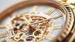 © Korngor - A detailed shot of a goldplated watch face, showing intricate mechanics, gold watch, luxury and precision