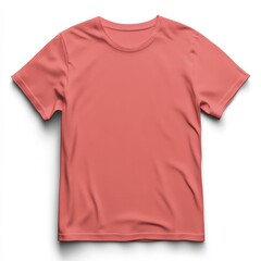 Realistic high quality coral tshirt mockup isolated