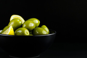 the freshness and vibrancy of olives on the color background Perfect for promotions in Mediterranean restaurants or olive-based product ads.
