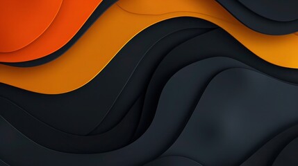 Wall Mural - Grainy Noisy Color Wave on Dark Blue and Orange Red Background - An abstract header banner design with a black backdrop, perfect as a poster background.