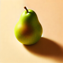 Fresh green pears and a juicy red apple isolated on a white background, showcasing healthy and delicious fruit options for a nutritious snack