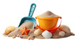 © Coco.Ratta - Toy bucket and shovel with sand and seashells for children on summer for clip art and element