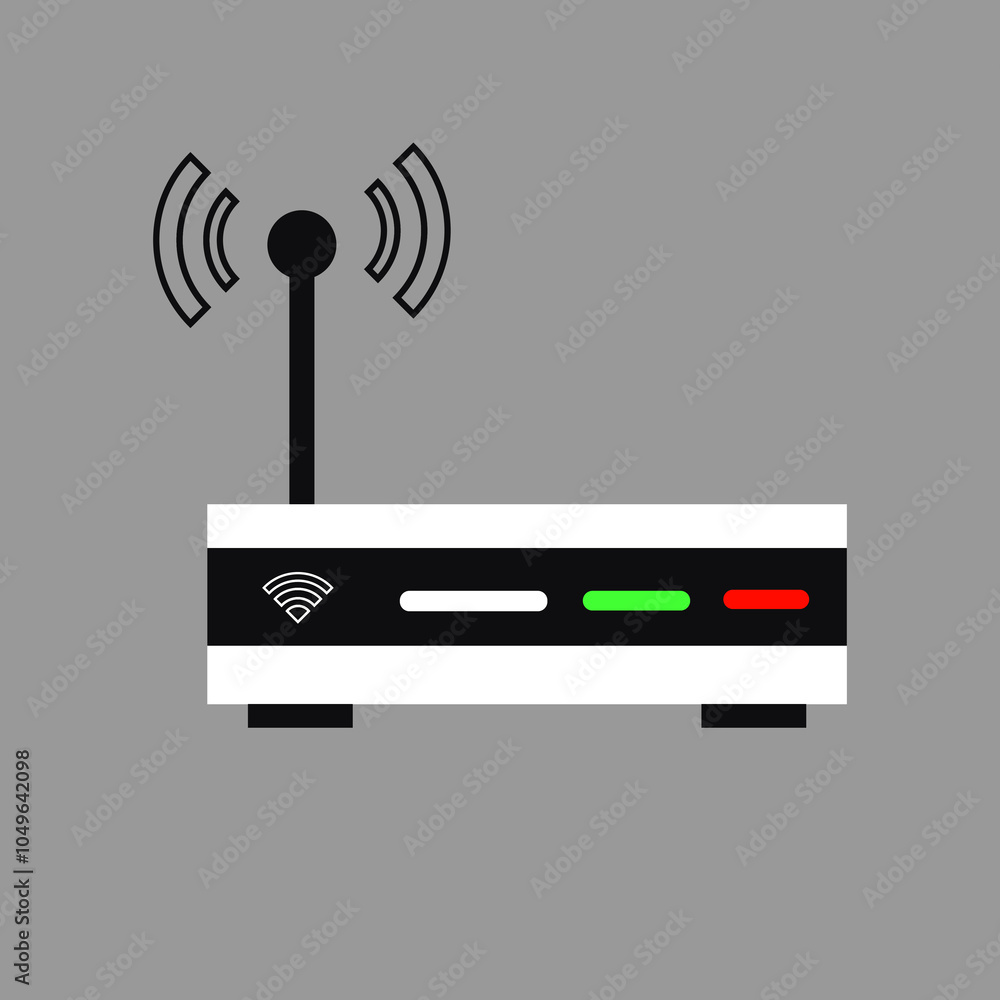 wifi router icon .wifi router with antennas and wave signal. Wireless ...