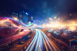 © YiuCheung - A nighttime cityscape with glowing lights and streaks of light from traffic, creating a sense of movement and energy.