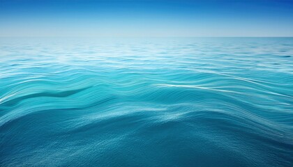 Poster - Calming Blue Ocean Ripple Texture. Abstract Fluid Wave Patterns in Soft Gradient Blues for Tranquil Backgrounds, Meditation Apps, and Nature Inspired Digital Designs