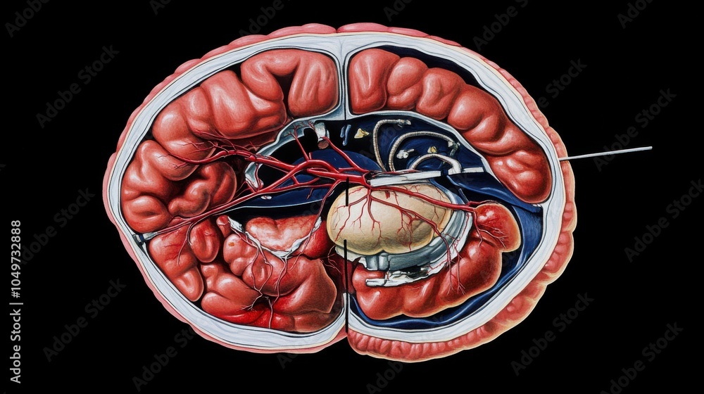 Stock-Illustration „Medical Diagram of Brain Hemorrhage Anatomy ...