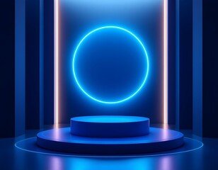 Aufkleber - Stage podium with lighting, Stage Podium Scene with for Award, Decor element background. Giveaway podium with lighting, Stage Podium Scene with for Award, Decor element background.