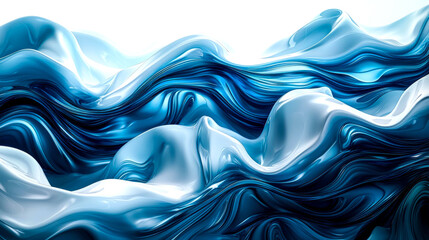 Wall Mural - Abstract blue and white wave pattern background.