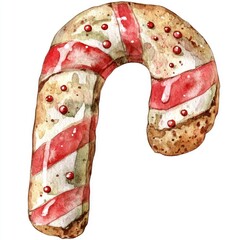 Sticker - Candy Cane Watercolor