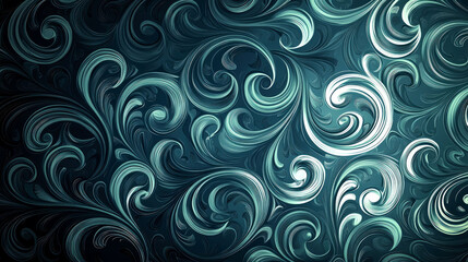 Canvas Print - Abstract swirl pattern in blue and white, creates a elegant and sophisticated background.