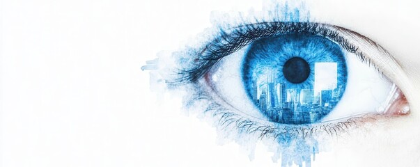 Wall Mural - Cityscape Reflection in Eye.