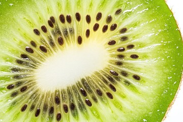 Fresh Kiwi Slices Arranged in a Creative Pattern on a White Background