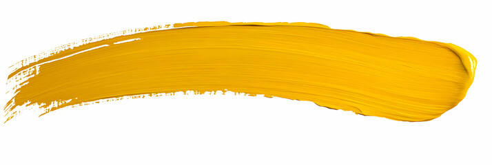 Wall Mural - Yellow Oil Paint Stroke on White Background