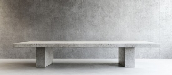Leinwandbilder - An empty exposed concrete table with a wall background serving as an interior backdrop for product presentation. with copy space image. Place for adding text or design