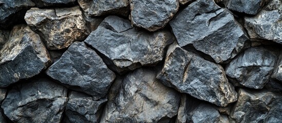 Fototapete - Various sizes of rock are combined to create a stone textured background. with copy space image. Place for adding text or design