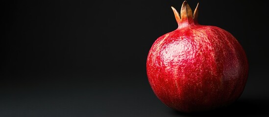 Poster - Natural pomegranate against a black background Copy space available Area for text