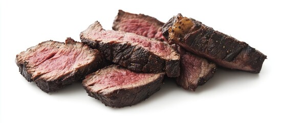 Poster - Smoked sirloin set against a white background. with copy space image. Place for adding text or design