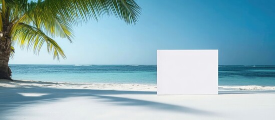Poster - Blank paper for copyspace on a white beach