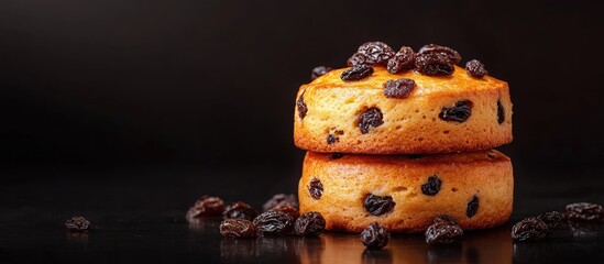 Leinwandbilder - Pumpkin and raisin scone. with copy space image. Place for adding text or design
