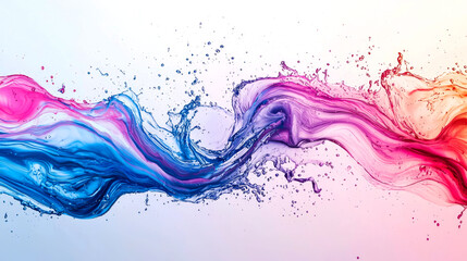 Wall Mural - Colorful water splashes forming an abstract shape.