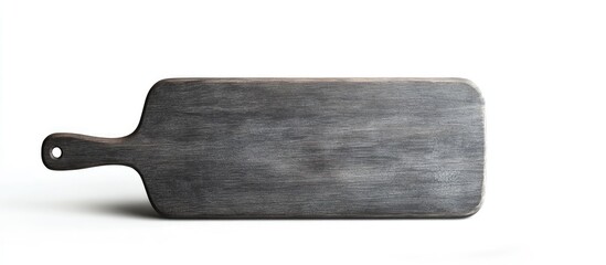 Fototapete - Grey chopping board for the kitchen isolated on white. with copy space image. Place for adding text or design