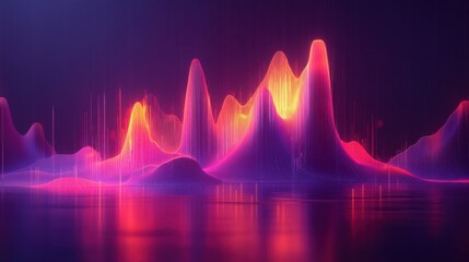 Colorful audio waveform visualization with dynamic effects.