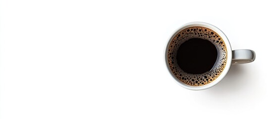 Aufkleber - black coffee in a coffee mug viewed from above isolated on a white background with clipping path. with copy space image. Place for adding text or design