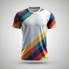 Stylish t-shirt mockup displayed against a neutral background for design showcase. Generative AI