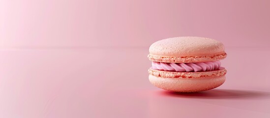 Poster - Pink Macaron. with copy space image. Place for adding text or design
