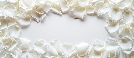 Aufkleber - Blank white space framed by white petals creating a romantic backdrop with room for text. with copy space image. Place for adding text or design