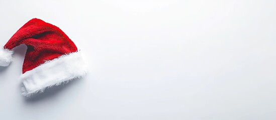 Poster - Santa Claus red hat on a white background. with copy space image. Place for adding text or design