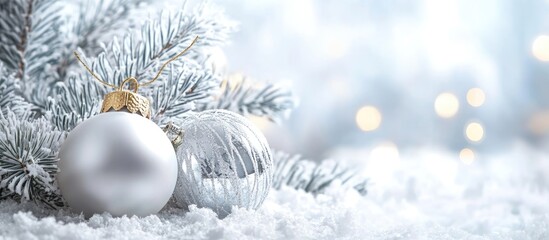 Aufkleber - White Christmas background. with copy space image. Place for adding text or design