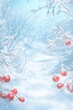 © Media Srock - Snowy Winter Wonderland with Red Berries