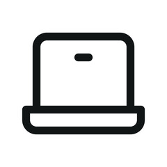 Laptop UI icon, workplace simple line user interface vector symbol