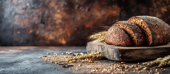 Leinwandbilder - Buckwheat bread gluten free pastry in a rustic style background selective focus Copy space