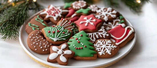 Poster - Handcrafted cookies for Christmas and New Year. with copy space image. Place for adding text or design