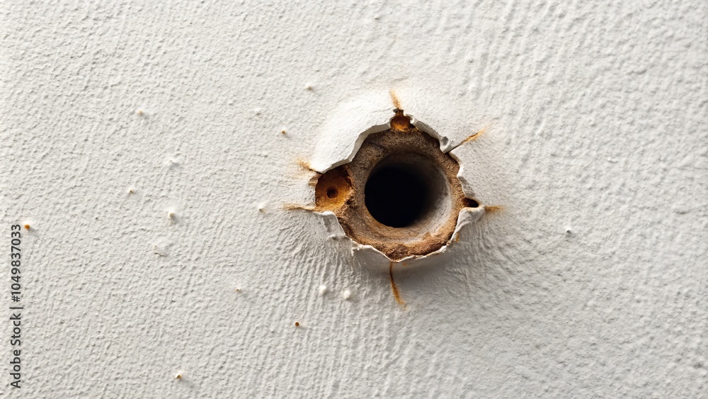 Bullet In Wall Realistic Bullet Hole in Wall with White Background for Product ...