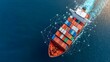 © Stock Media Labs - Cargo Ship Navigating Global Logistics Network on Digital Map