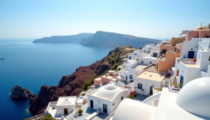 Wall Mural -  Idyllic coastal village under a clear sky