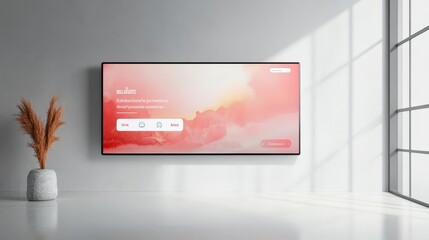 An interactive banner ad displayed on a sleek digital screen with engaging animations and call-to-action buttons on a minimalist background