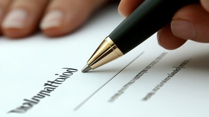 Wall Mural - a close-up of a contract being signed between a business and a client, emphasizing the importance of