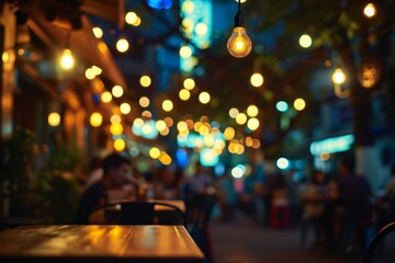 Charming outdoor street bar in Asia with lively atmosphere, perfect for chilling out and enjoying music with friends