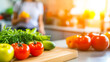 © wannapong - Fresh Vegetables on Kitchen Counter with Natural Light