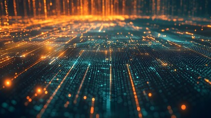 Expanding Digital Grid Representing Technological Innovation and Growth