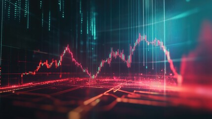 Financial chart in abstract style with rising lines, representing growth and success, perfect for financial marketing