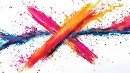 Vibrant Fluid Splash Creates Energetic Abstract X Design