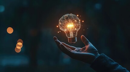 Light Bulb Inspiration Or Idea In Business, Generative AI