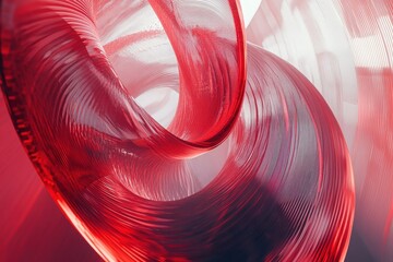 Wall Mural - 3d render of red colored abstract lines