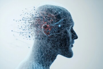 A futuristic digital representation of a human head, surrounded by abstract technological lines, highlighting the intersection of humanity and advanced technology innovations.