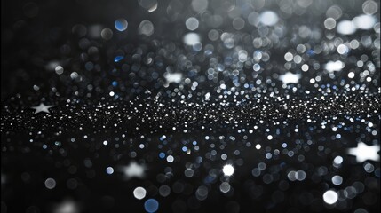 Aufkleber - Pure black background, metallic texture stars, glossiness.